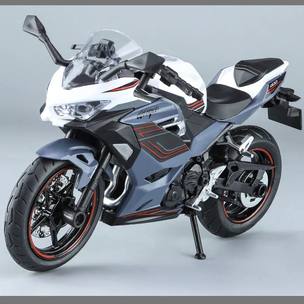 1/12 Scale Kawasaki Ninja 400 Vehicle Model Simulation Diecasts Motorcycle with Light Sound Alloy Toy for Child Birthday Gifts