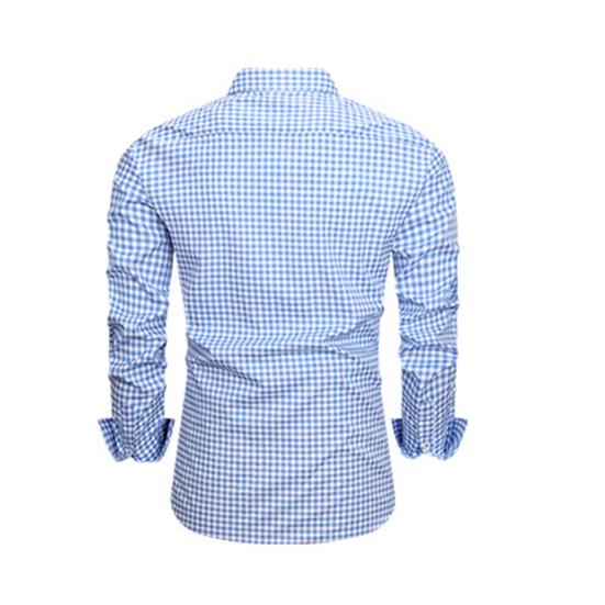 Heren Geruite Button-Down Shirt Lange Mouw Kraag Formeel Shirt Slim Fit Casual Shirt voor Kantoor Prom Feest Date
