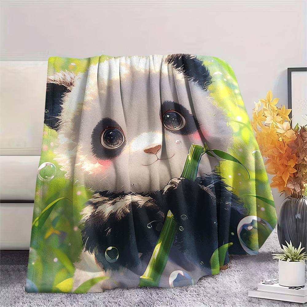 Coperta in Flanella con Stampa Panda, Alta Qualità, Confortevole per Tutte le Stagioni, Decorazione per la Casa, Calore e Comfort, Perfetta per Regali di Natale