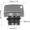M20 x 2.5 Universal Motorcycle Engine Oil Filler Cap Screw Cover Plug Gray with O-ring Valve Oil Cap Transmission Tank Cover