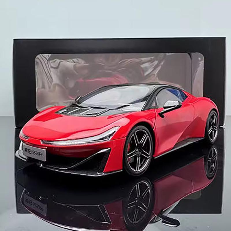 

1: 18 Оригинальная модель спортивного автомобиля Guangqi New Energy Hyper Haobo SSR из сплава, имитация, чисто электрический красный