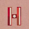 Hermes Faubourg Corner Letter Logo Baumwolle Aufbewahrungs-Clutch Groß Damen-Clutch Orange Himbeerrot H103753M03