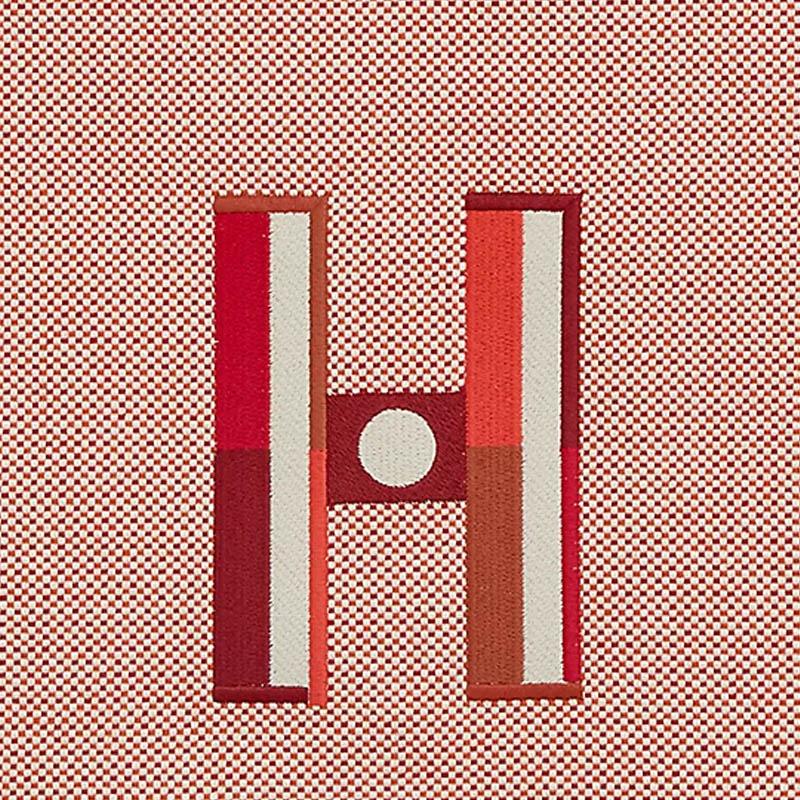 Hermes Faubourg Corner Letter Logo Baumwolle Aufbewahrungs-Clutch Groß Damen-Clutch Orange Himbeerrot H103753M03