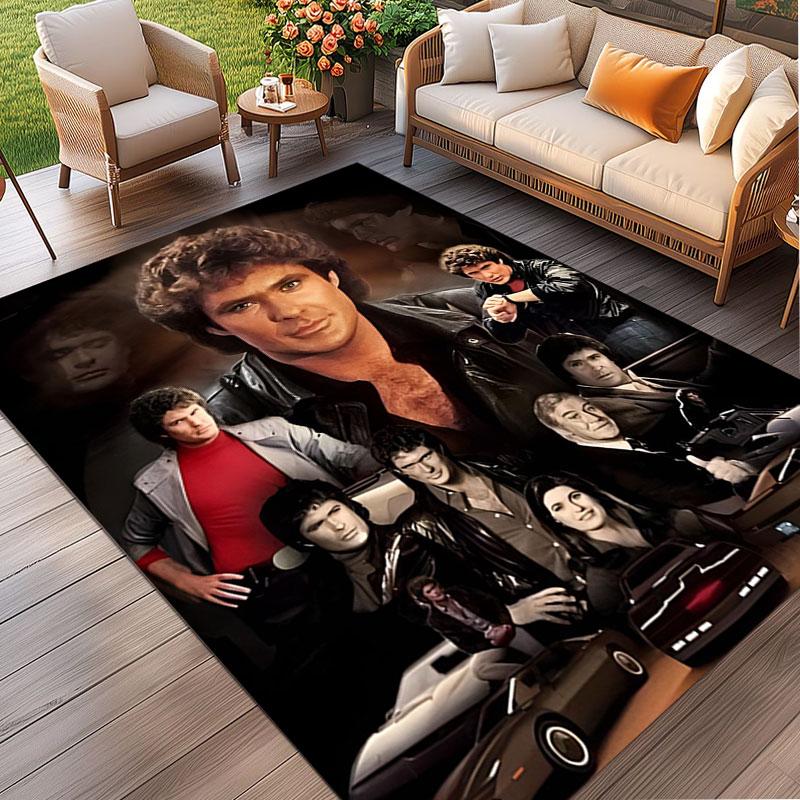 Knight Rider Print Rug, Washable Floor Carpet, For Entryway Dorm Laundry Room Office Study, Home Decor Birthday Christmas Gift