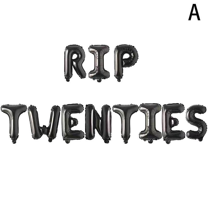 Rip Twenties/Thirties/Forties Balloons Birthday Balloons Banner Death To My 20S/30S/40S Party Decor For Youth Men Women