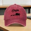 Fathers Day Papa Bear Washed Baseball Cap  Casual Sun Trucker Hat Spring Couple Women Kpop Rock Snapback Cap