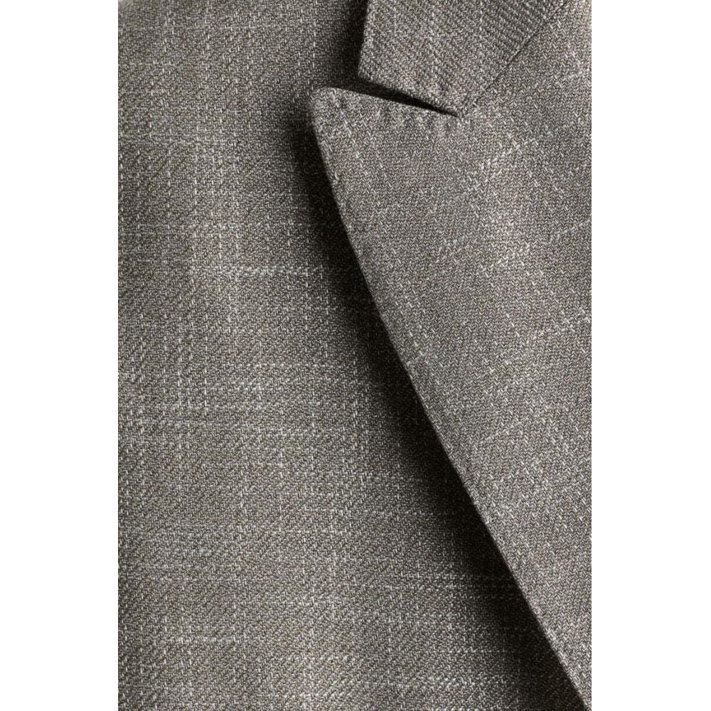 H M Double Breasted Jacket Regular Fit Dark Beige Melange