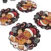 4Pcs/set Christmas Table Mats Circular Waves Placemats Non Slip Heat Resistant Winter Dining Party Christmas Decor Placemats