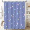 Blue Shower Curtain With Pastel Stars For Bathroom Decor Waterproof Fabric Custom Size Available
