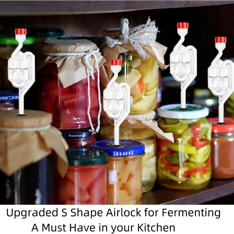 Transparent Airlock S-shaped Airlock, Homemade Bubble Airlock Carboy and Fermenter Sealing Valve with Food Grade Gasket