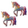 2 Pcs Horse Christmas Ornament Acrylic Sparkly Rhinestones Horse Hanging Decoration 2D Flat Christmas Tree Ornament for Horse Lovers