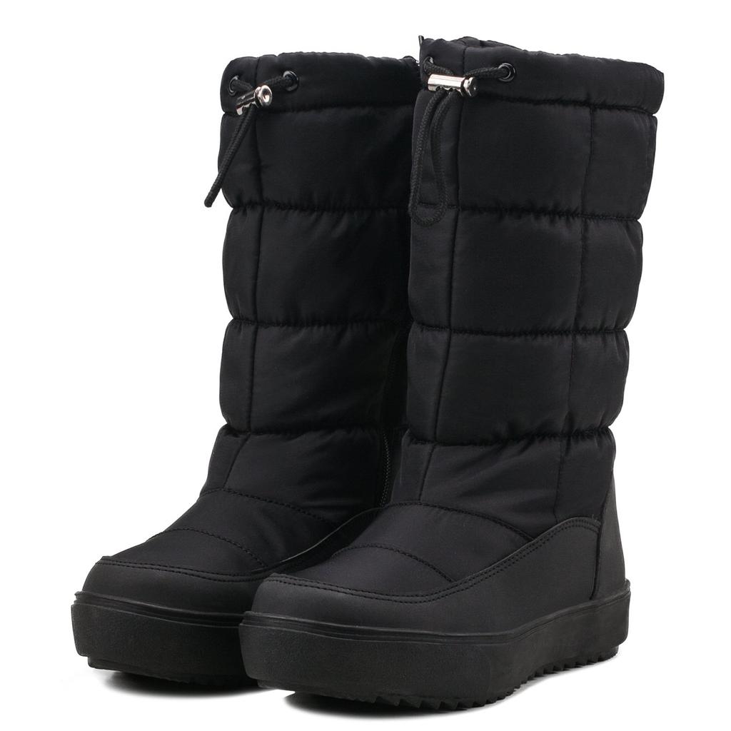 Shenji Schnee Lang Kaltes Wetter und Größe Damenstiefel, Stiefel, Slipperstiefel, Schwarz, 24,5cm