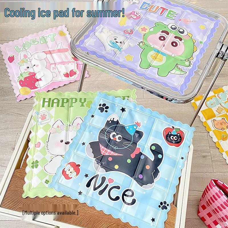 Summer Cooling Ice Seat Cushion for Students and Cars - Cartoon Design