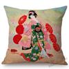 Floral Asian Girl Woman Japanese Geisha Art Sofa Pillow Case Japan Painting Beauty Goddess Home Decor Cotton Linen Cushion Cover