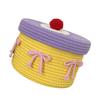 Cotton Rope Desktop Organizer Basket with Lid Handwoven for Storing Stationery and Cosmetics Bedroom Storage Solution