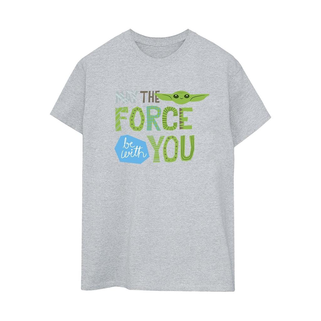 Star Wars Womens/Ladies The Mandalorian May The Force Be With You Cotton Boyfriend T-Shirt