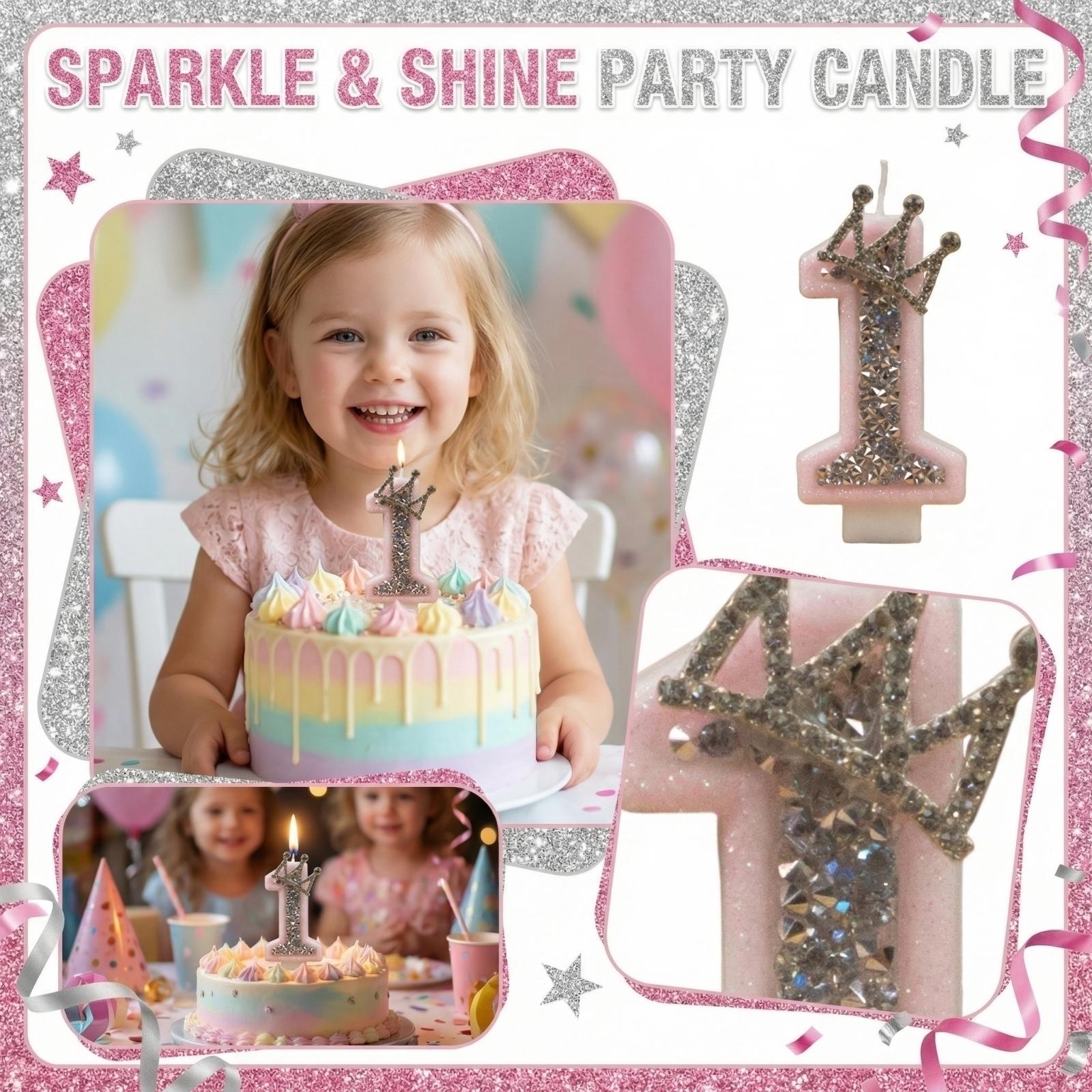 

Creative Number Birthday Candle with Design for Party Decorations Topper for Celebrations Events one size