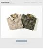 Men's Autumn Houndstooth Retro Casual Long Sleeve Shirt Z258