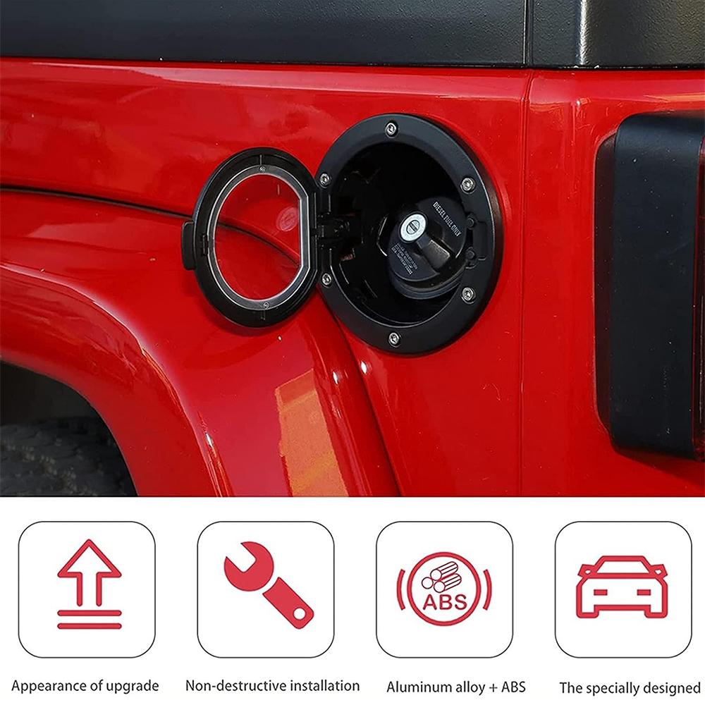Fuel Filler Door Transparent Gas Tank Cap Cover Accessories For Wrangler JK Unlimited 2/ 4Door Sport Rubicon Sahara 2007-2017