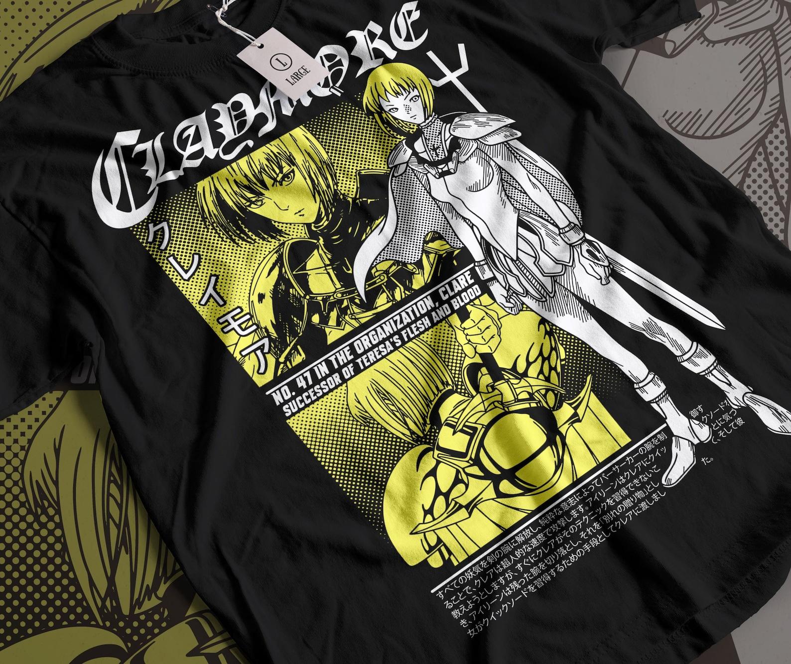 Unisex Claymore Anime T-Shirt, Clare, Miria Manga Waifu Shirt S