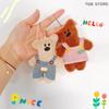 1Pcs Stuffed Doll Keychain Cartoon Bean Bear Plush Toy Lovely Bear Pendant Plush Doll Couple Bag Charms