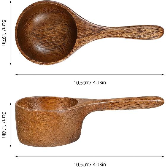 Acacia Wood Measuring Spoon Kitchen Measuring Wooden Scoop Water Scoop Wooden Milk Tea Copper Cups 1/4 Cup Condiments Ice Cream Coffee