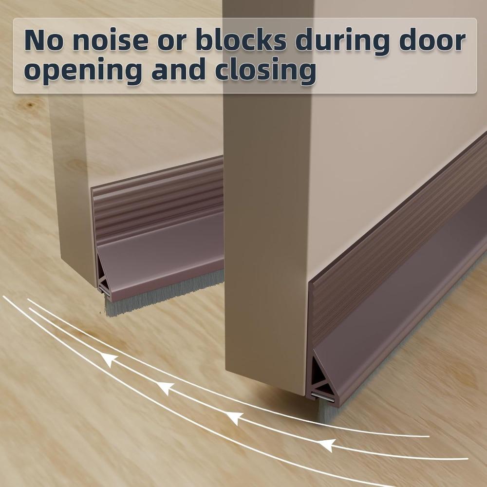 Self Adhesive Door Bottom Seal Strip Brush Strip Design Windproof Dustproof Soundproof Insect Proof Seal Strip Home Door Seal