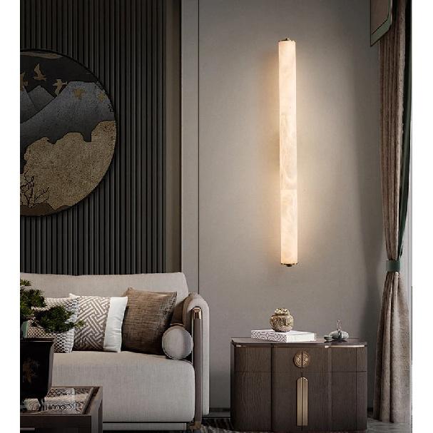 Spanish Marble LED Wall Light Gold Black Copper Indoor Living Room Bedroom Stairs Hotel Sconce 25/30/40/50/60cm Wall Lamp