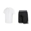 Nike Logo Training Comfortable Crew Neck Short Sleeve T-Shirt Color Block Knitted Shorts Casual Sports Set Men sets DV9840-100+DH7161-010