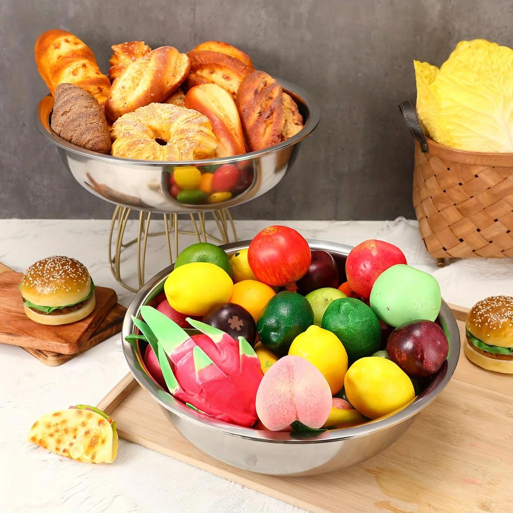 Large Stainless Steel Mixing Bowl Deep, Multi Functional for Dough Salad Soup, Rust Resistant Kitchen Essential