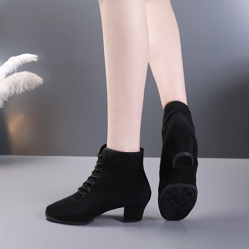 Dobře prodávat prodyšné boty dámské taneční boty šněrovací podpatky dámské společenské latinskoamerické taneční boty vysoká podpora velká velikost 34-41