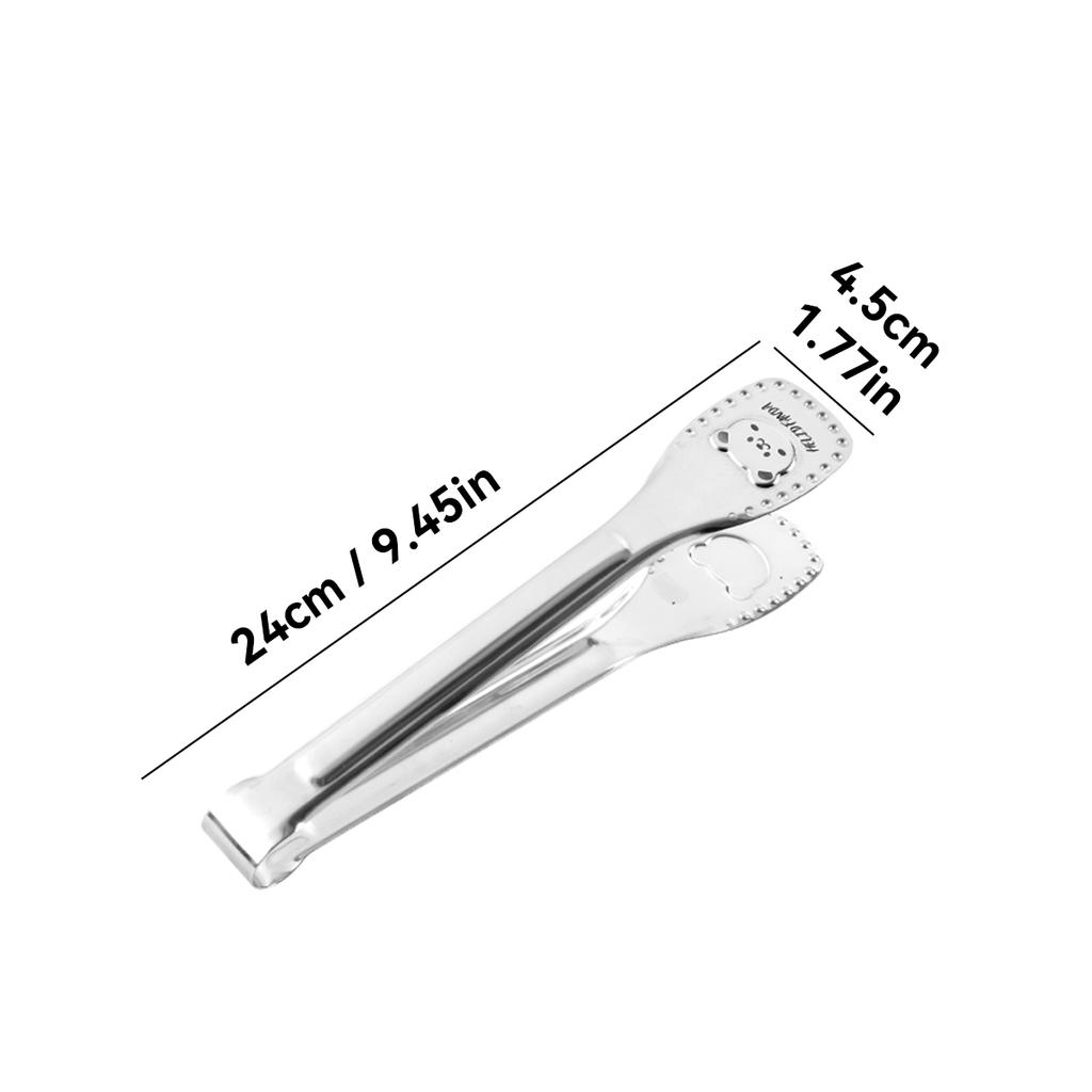Anti Slip Barbecue Tongs Cute Little Bear Pattern 304 Stainless Steel Food Clip Salad Bread Steak Clip Kitchen Utensils