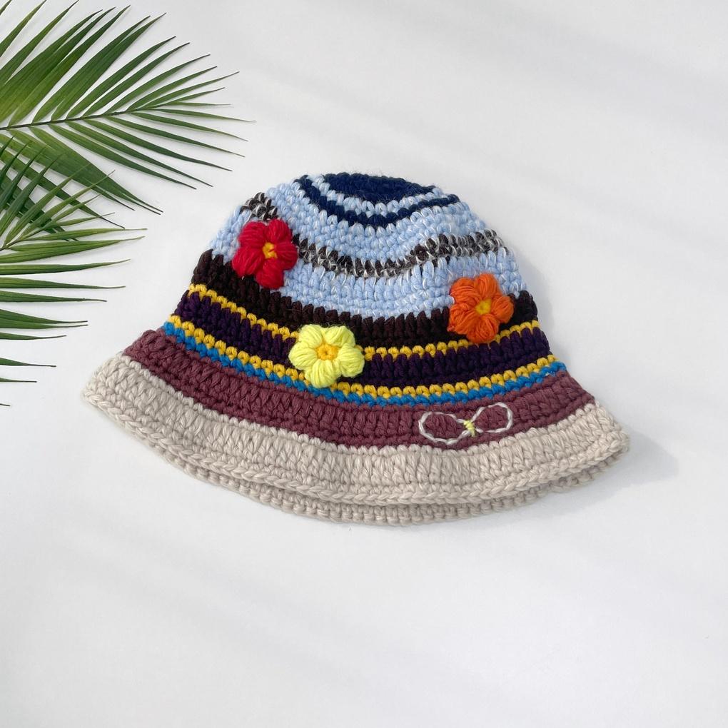 Women's and Men's Bohemian Flower Knit Bucket Hat