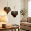 2PCS Vintage Metal Heart Pendant Iron Wall Decor Durable Heart Shaped Ornament  Indoor