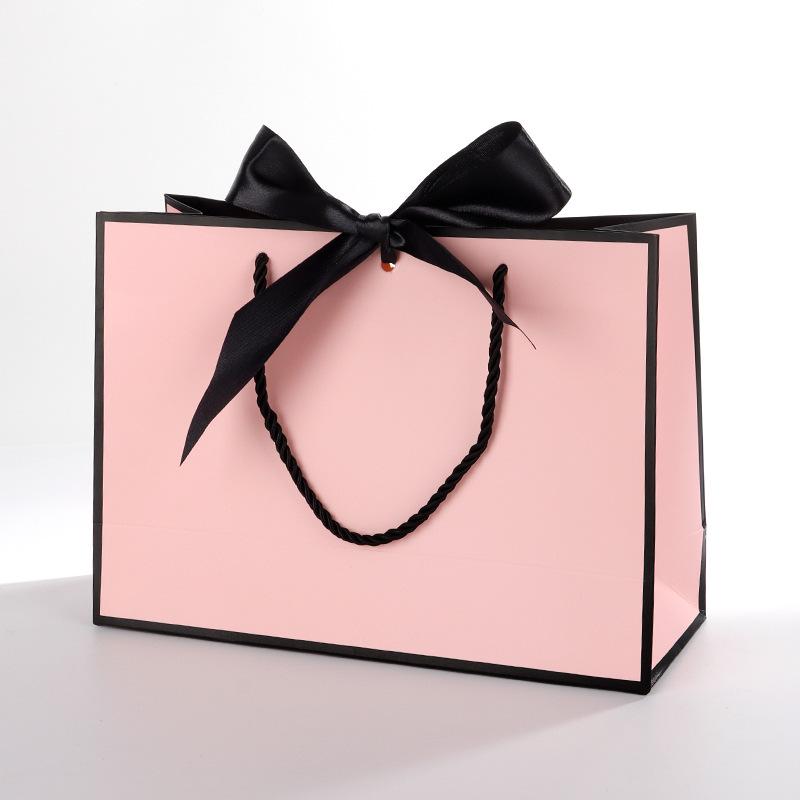 Handbag with Bow Ribbon - Gift, Shopping, and Makeup Paper Bag
