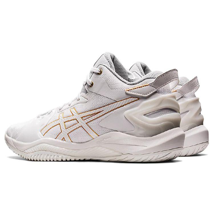 Asics Gel-Burst 26 Round Toe Comfortable Mid-Top Basketball Shoes Unisex Sneakers White Platinum 1063A047-100