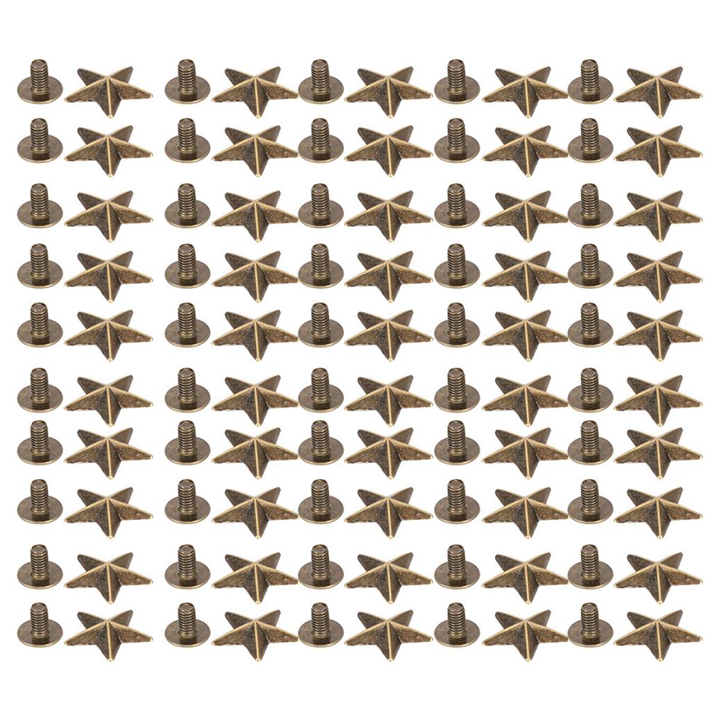 Star Shape Rivet Studs DIY Clothes Shoes Decoration Accessories with Screws 14mm