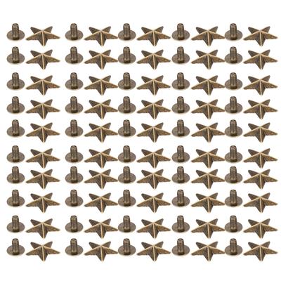 Star Shape Rivet Studs DIY Clothes Shoes Decoration Accessories with Screws 14mm