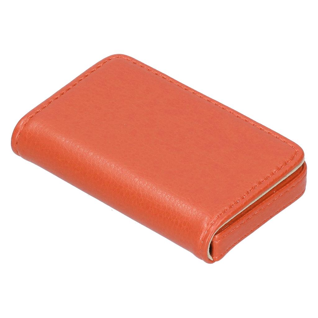 Vis visitkortsetui med magnetlås Bärbar namnkortshållare Gåva för män kvinnor Orange 001#