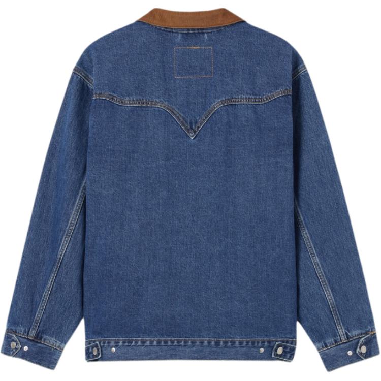 Levis Casual Comfortable Simple Color Block Collar Single-Breasted Long Sleeve Denim Jacket Men Jackets 002WN-0000