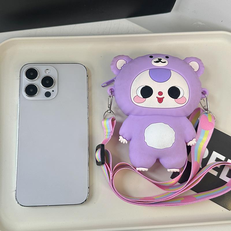 Nuova borsa in silicone cartone animato carina carina carina borsa mini portaoggetti per bambini borsa portamonete borsa a tracolla versatile per bambina che esce