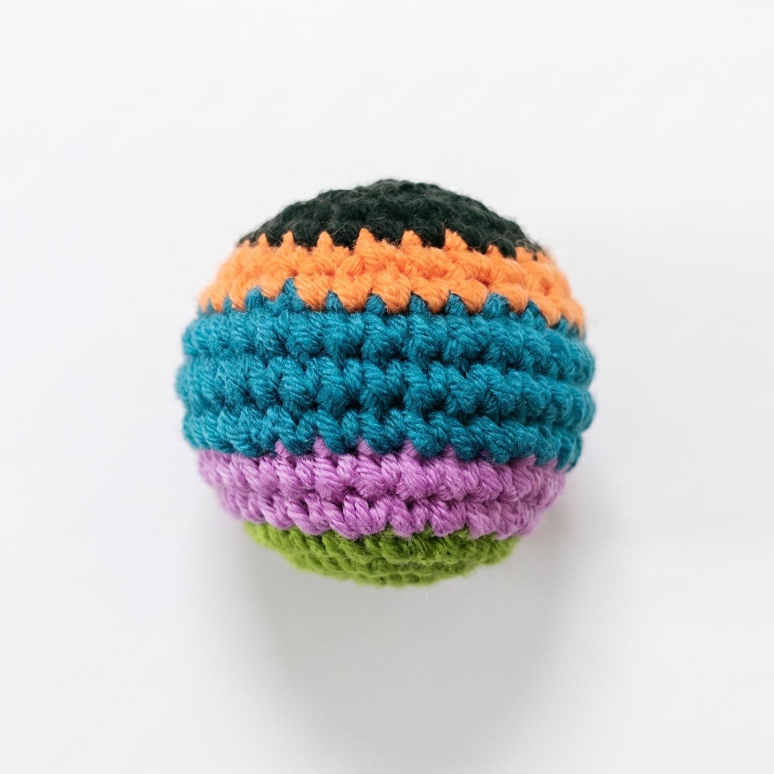 Handmade Knitted Hacky Sack, Upgraded Crochet Footbag Juggling Balls, Geometric Pattern for Adults Beginners
