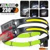Sensor Headlamp LED Head Flashlight Rechargeable Headlight Head Torch Built-in Battery 5 Lighting Modes Fishing Camping Lantern