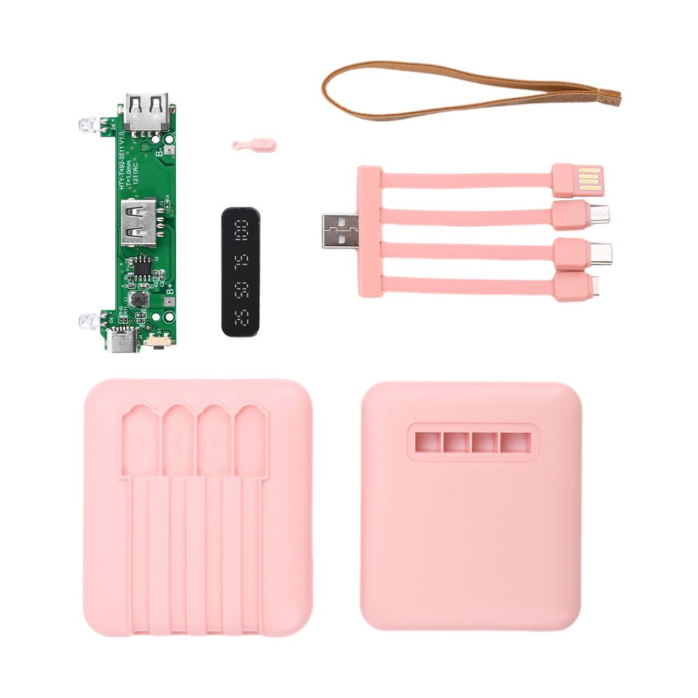 4-wire 3 Cells 18650 Battery Mobile Power Kits Self-wired Detachable DIY Charging Treasure Kit With LED Light Digital Display