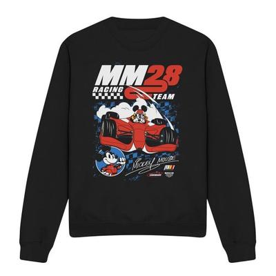 Unisex Adult Racing Mickey Mouse Chequered Sweatshirt