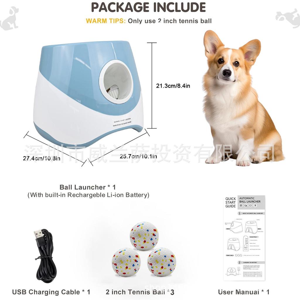 Automatic Multi-Color Tennis Ball Launcher for Pets - Upgraded Charging Model