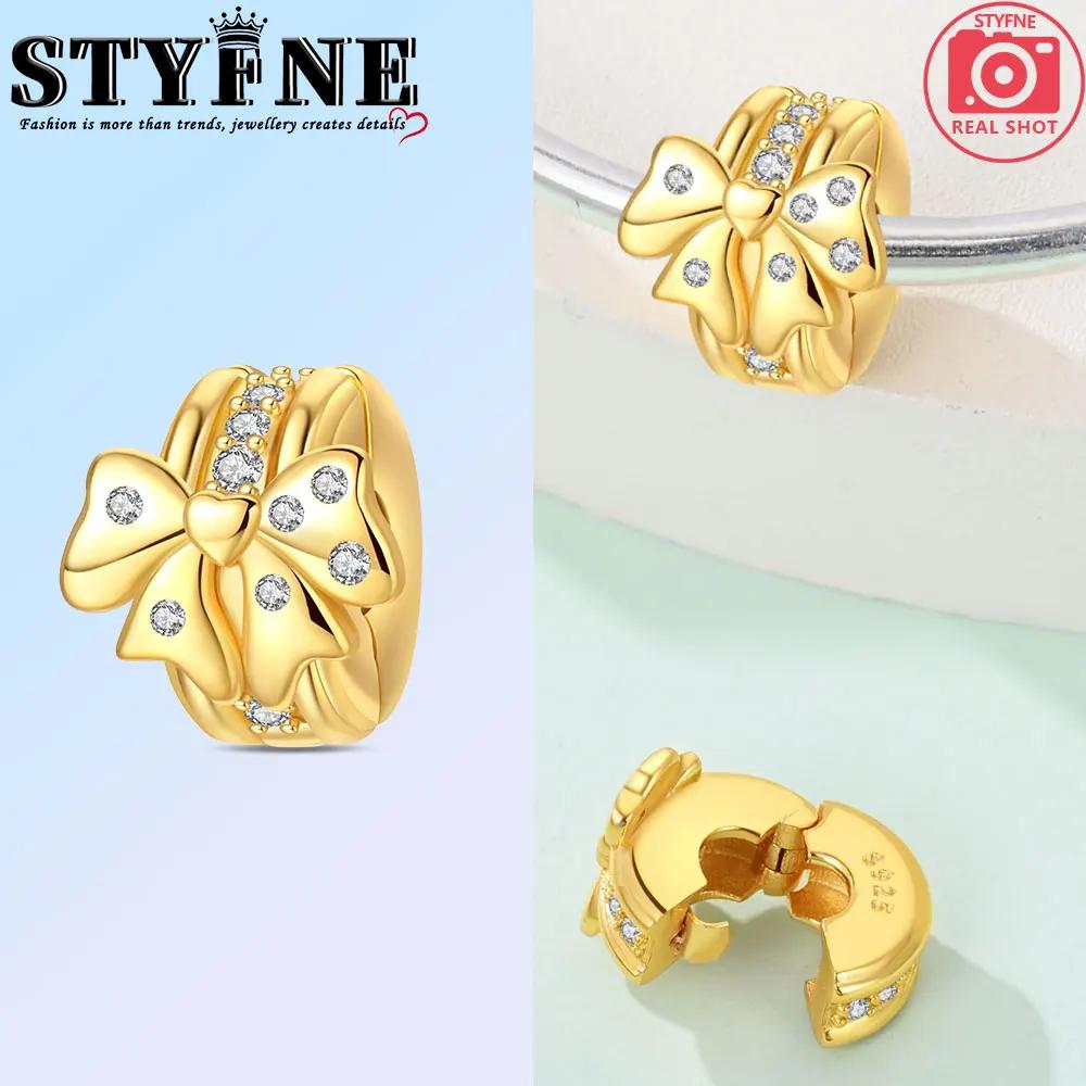 Copper Bow Charms Copper Pink Heart-Shaped Bow Pendants Charms Beads Fit Original Bangle Bracelets Diy Jewelry