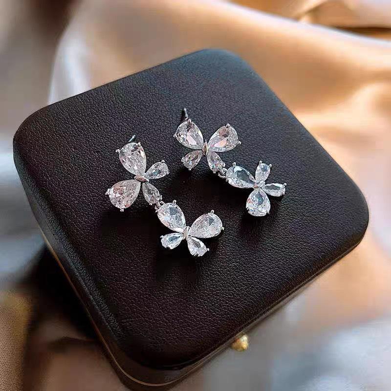 Elegant Butterfly Zirconia Earrings - Versatile and Exquisite for Spring & Summer
