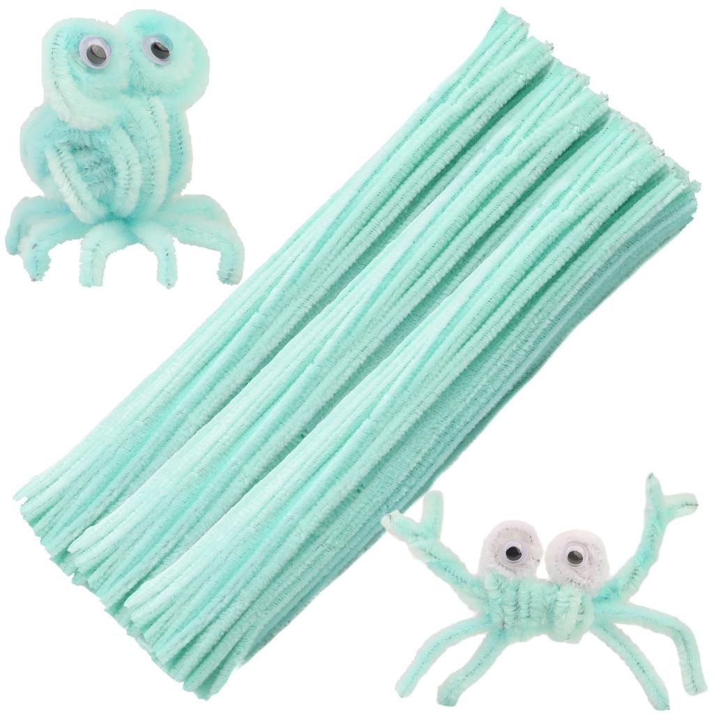 Fenrry 100PCS Pipe Cleaners Chenille Stem Solid Color Pipe Cleaners Set for Pipe Cleaners DIY Arts Crafts Decorations