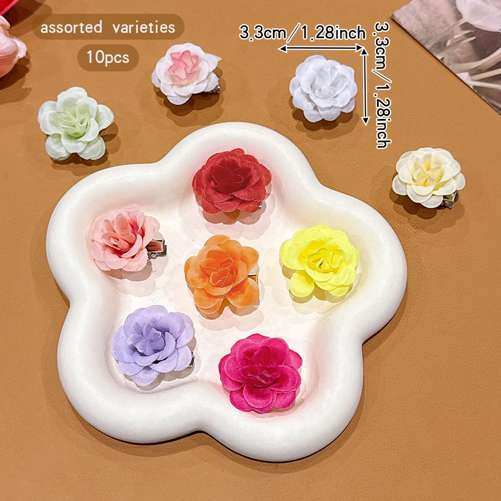 10 Süße und Niedliche Bunte Zufällige Blumen Haarspangen für den Täglichen Gebrauch Haarschmuck